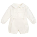 2pcs Toddler Boys Spanish Clothing Suit Baby Long Sleeve Ivory Cotton Shirts  Shorts Children Spain Birthday Outfit
