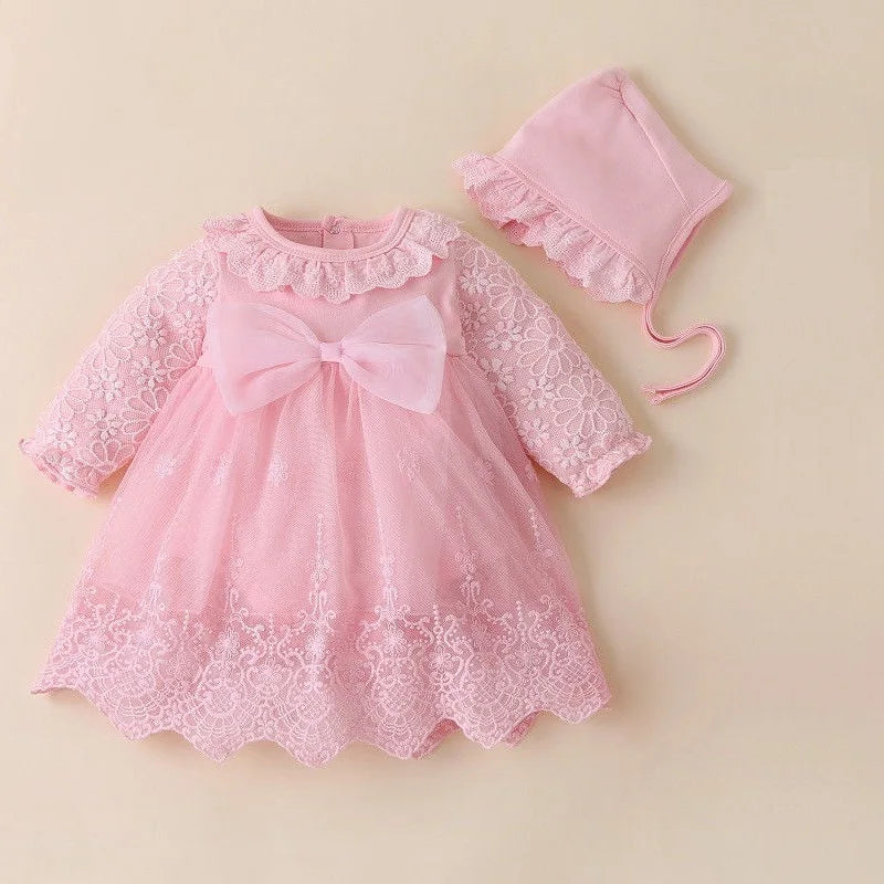 Newborn Baby Girl Dress&Clothes Baptism Dress White Christening Dress For Baby Girl Lace Vestido Bebe Robe Bapteme 3 6 9 Months