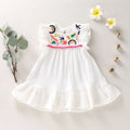 Kid Girls Cotton Linen Dresses Pleated Short Sleeve Delicate White Dress Summer Fashion Daily Dress For Toddler Girls 1-5 Years
