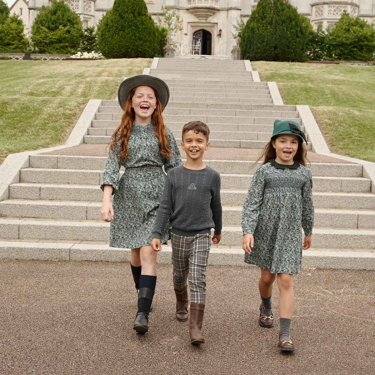 AS AW26 Forest Collection Cotton Corduroy Girls Print Smocking Dress Boys Sweater Embroidery Plaid Pants Familly Match Clothes