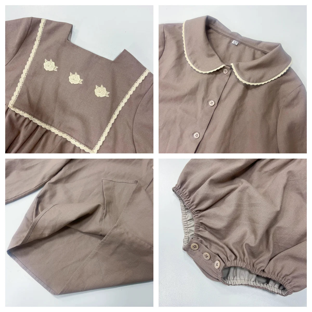 Kids Cotton Linen Clothes Embroidery Baby Romper With Lace Clothing Boutique High Quality 2026 Newborn Rompers