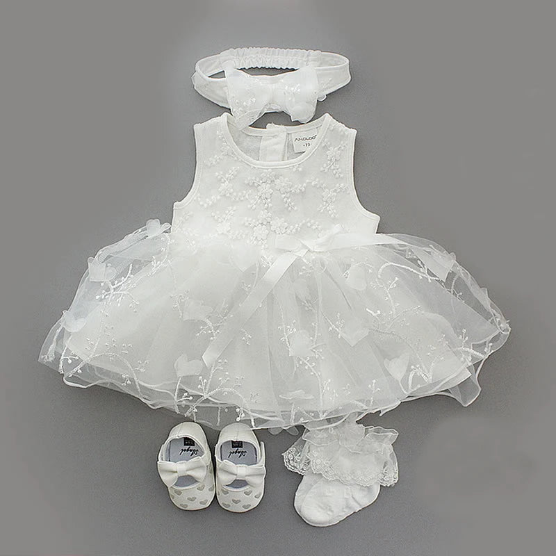 Newborn Baby Girl Dress&Clothes Baptism Dress White Christening Dress For Baby Girl Lace Vestido Bebe Robe Bapteme 3 6 9 Months
