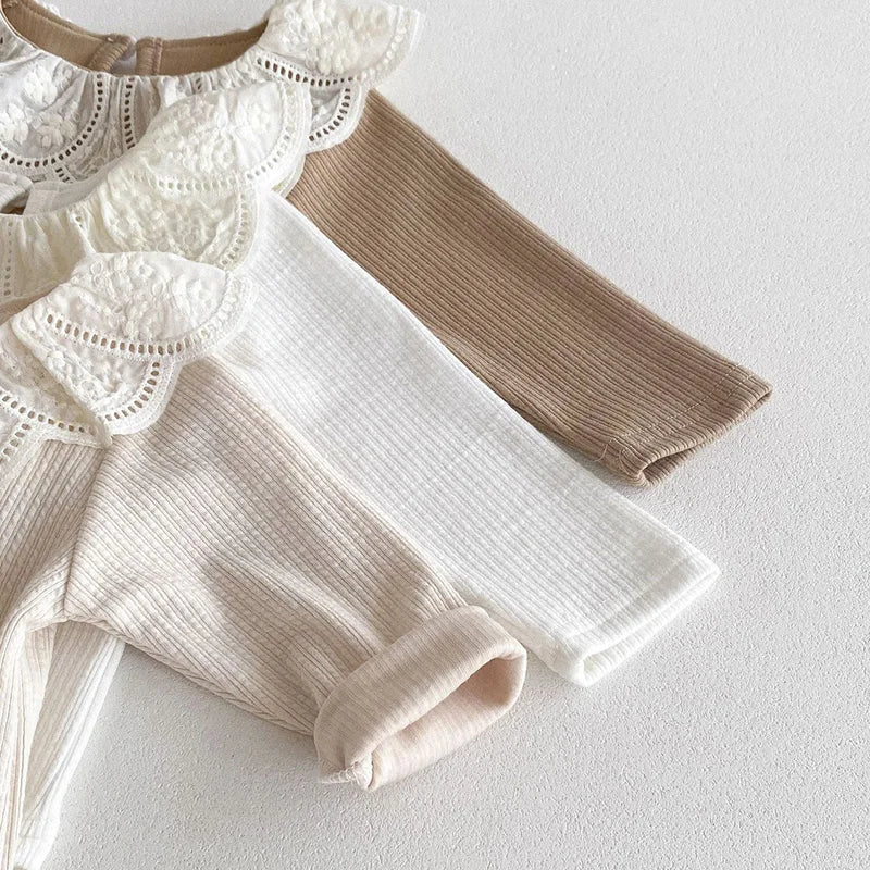 Baby Spring Clothes Lace Collar Baby Tops Long Sleeves Kids Pullover Infant T Shirt for Girls Clothing Toddler Blouse 0-2Y