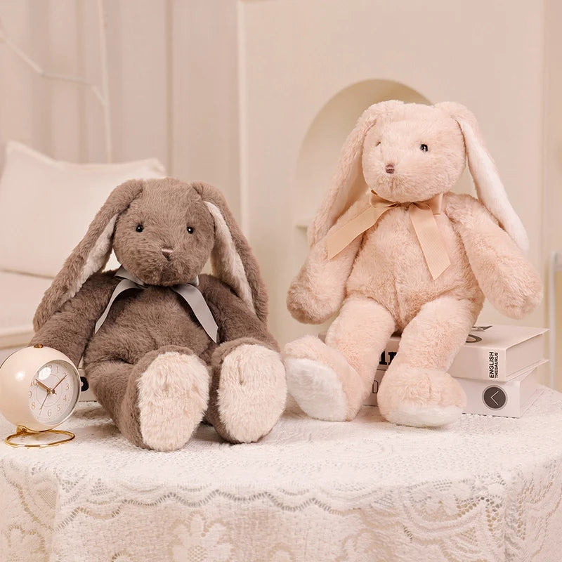 Bow Lop Ear Rabbit Plush Toys Soft Bunny Stuffed Animal Rabbit with Long Ear for Children Accompany Doll Birthday Gift