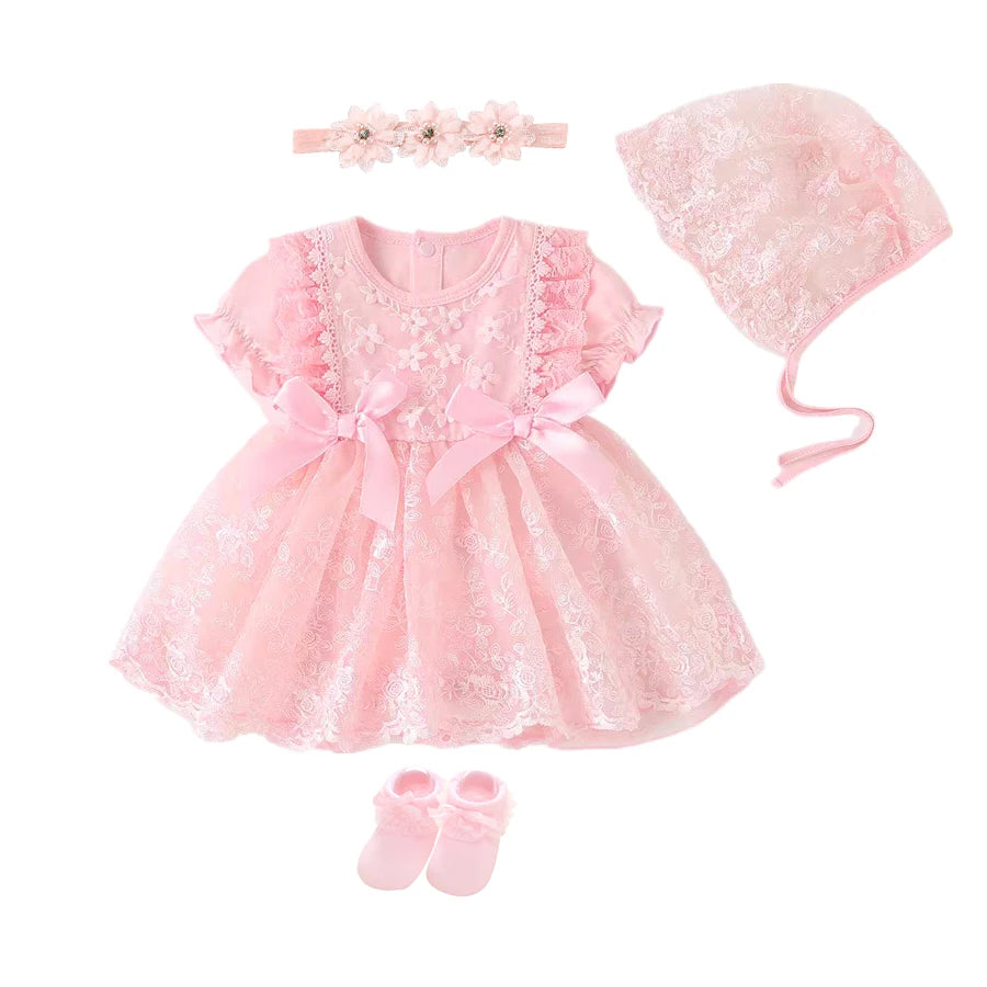 Newborn Baby Girl Dress&Clothes Baptism Dress White Christening Dress For Baby Girl Lace Vestido Bebe Robe Bapteme 3 6 9 Months