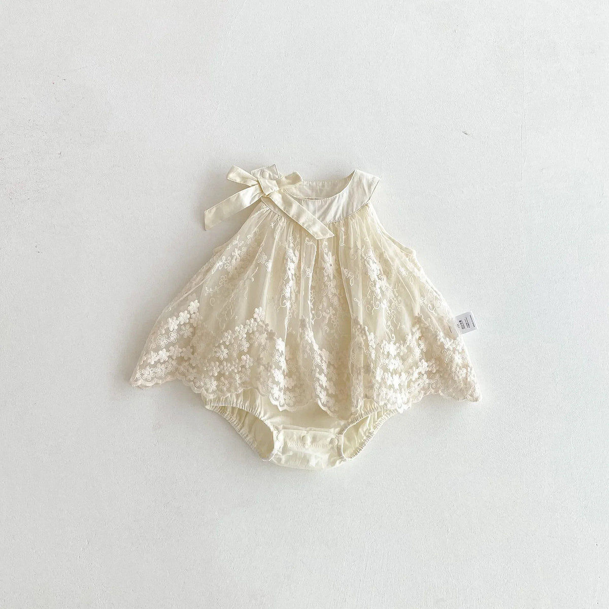 2026 Baby Girl Clothes Cotton Lace Embroidery Bow Romper Dress 0-2Y Baby Girl Birthday Photo Outfit Sleeveless Princess Bodysuit