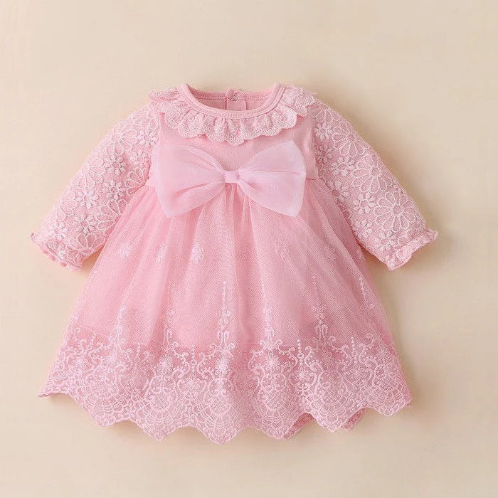 Newborn Baby Girl Dress&Clothes Baptism Dress White Christening Dress For Baby Girl Lace Vestido Bebe Robe Bapteme 3 6 9 Months