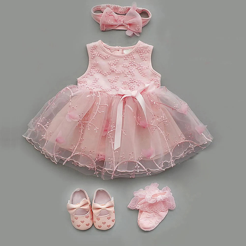 Newborn Baby Girl Dress&Clothes Baptism Dress White Christening Dress For Baby Girl Lace Vestido Bebe Robe Bapteme 3 6 9 Months