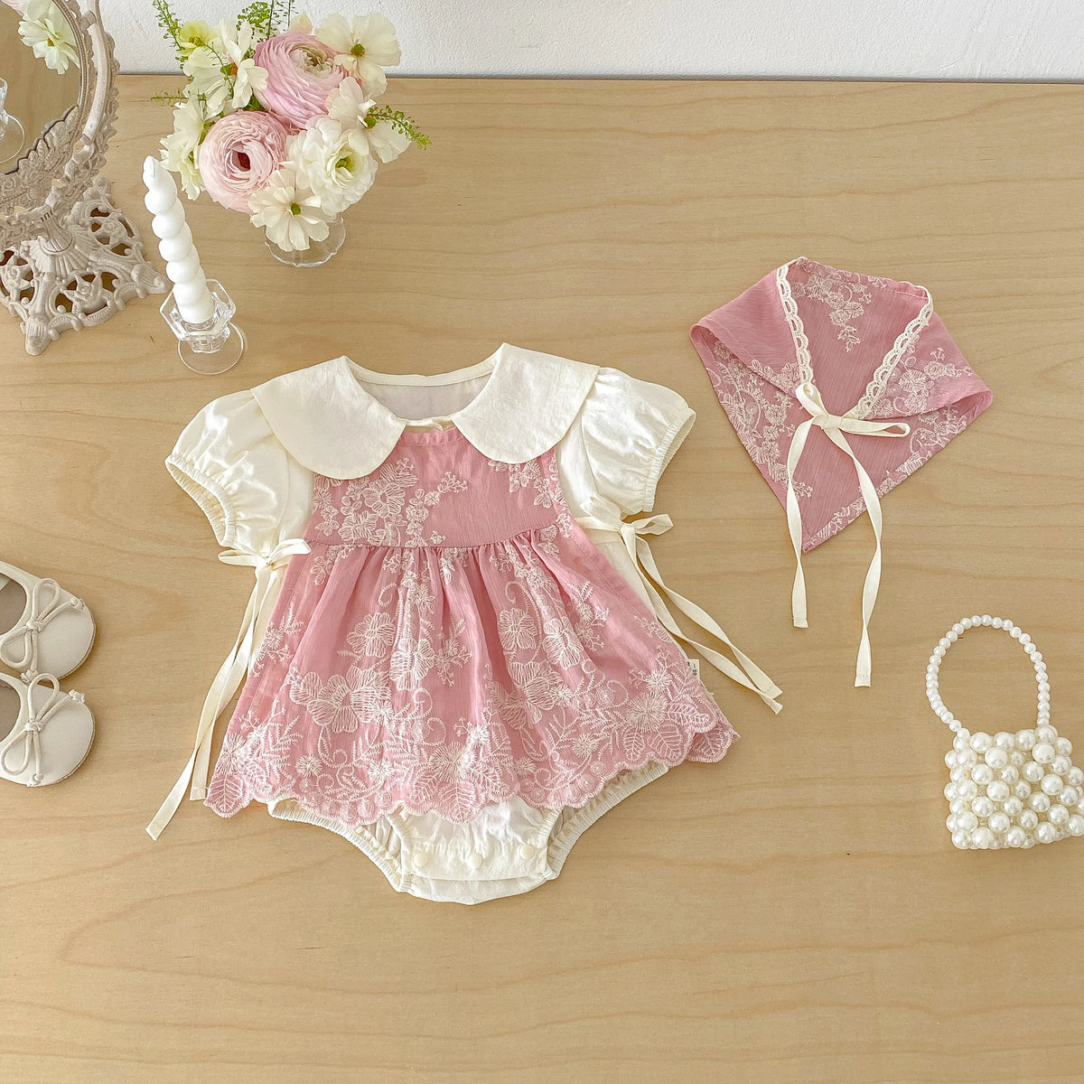 Ins Baby Clothes One-Piece Dress Fashionable Princess Swaddle Suit Girl Baby -Day Banquet Crawling Suit