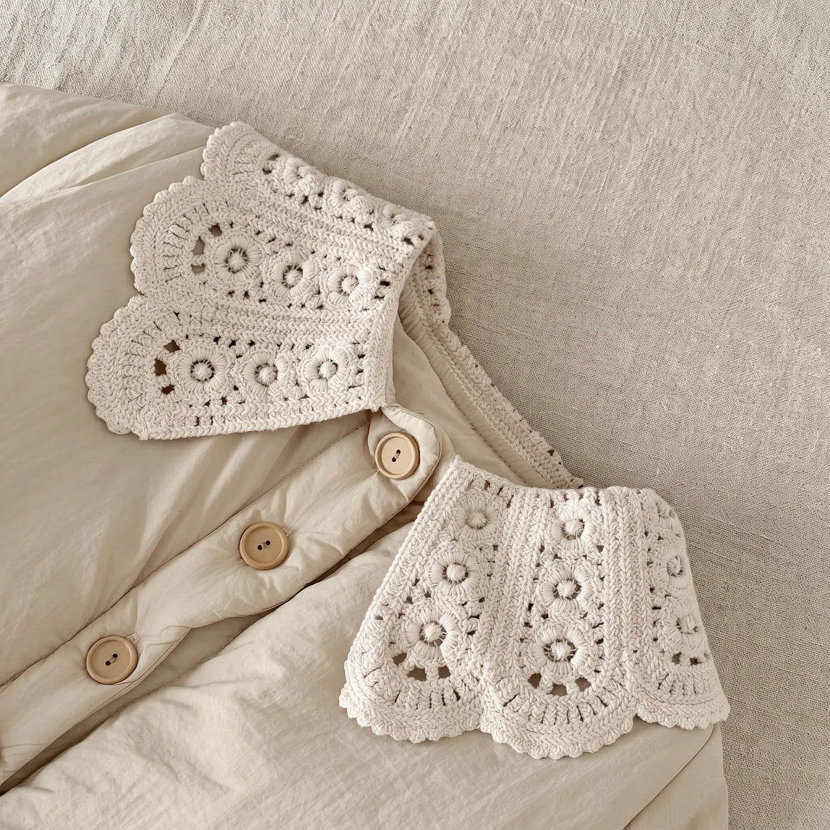 Baby Girls Clothes Lace Big Collar Quilted Jacket, Infant Single Breasted Loose Thick Warm Outerwear Coat