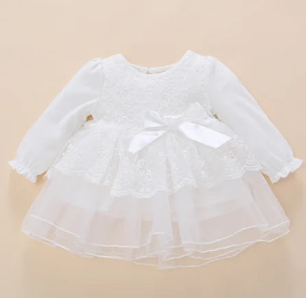 Newborn Baby Girl Dress&Clothes Baptism Dress White Christening Dress For Baby Girl Lace Vestido Bebe Robe Bapteme 3 6 9 Months