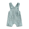 Baby Boys Girls Summer Rompers Clothes Toddler Cotton Linen Button Sleeveless Suspenders Rompers Jumpsuits Playsuits Overalls
