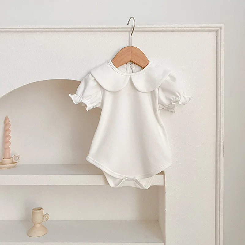 Newborn Baby Girl Romper Lace Bow Ribbon Ruffle Jumpsuit Cotton Infant Toddler Floral Onesie Spring Embroidery Baby Clothes