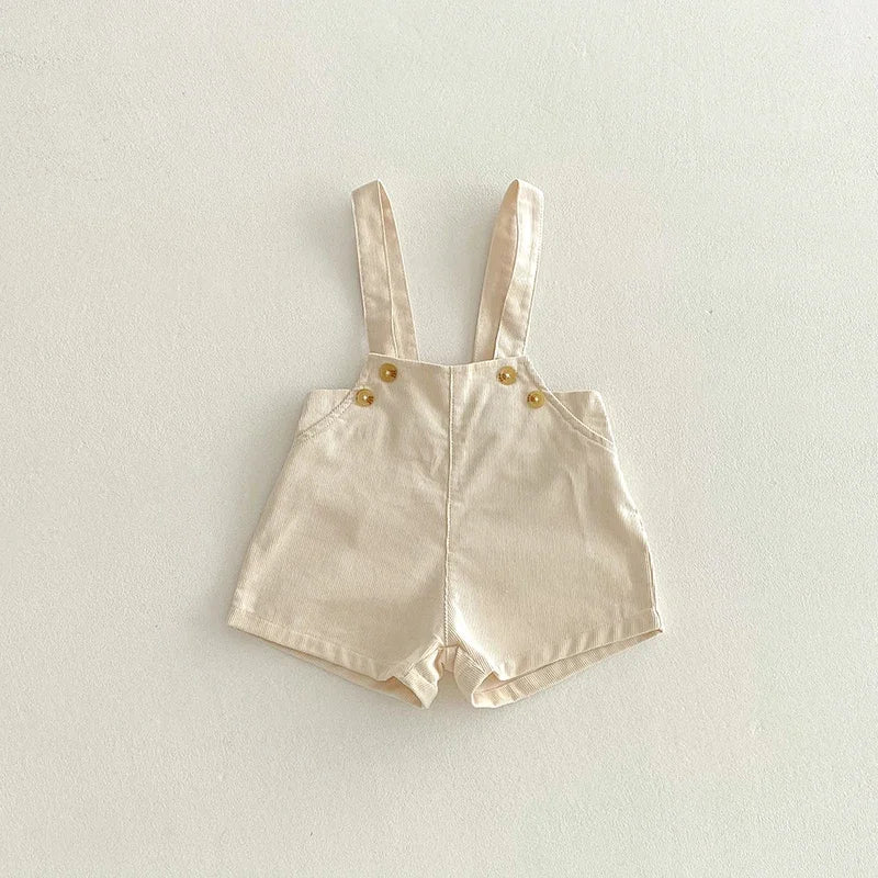 Vintage Corduroy Baby Kids Overalls for Boys Elastic Waist Infant Shorts Handsome Little Boys Vintage Style Baby Stuff for 1-6T