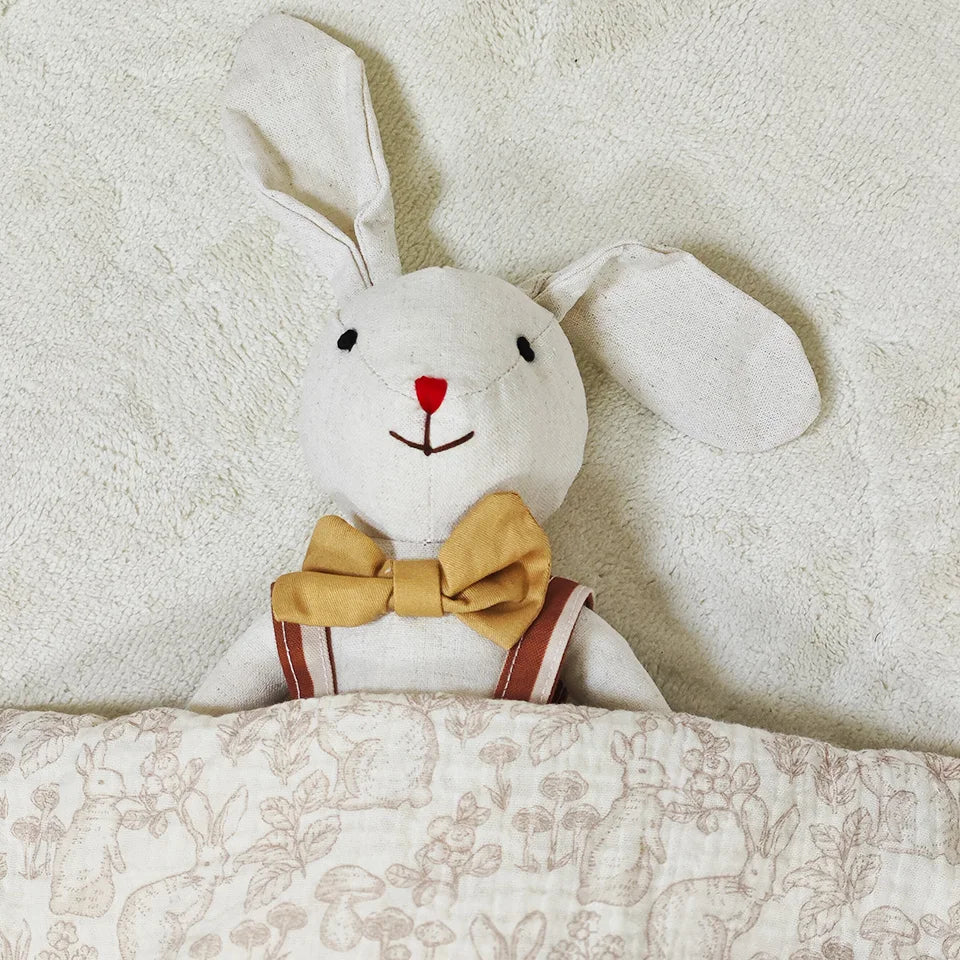 Exquisite Sling Bunny Doll, Cotton and Linen Fabric Simulated Baby Comfort Doll, Baby Toy Birthday Gift For Boys and Girls