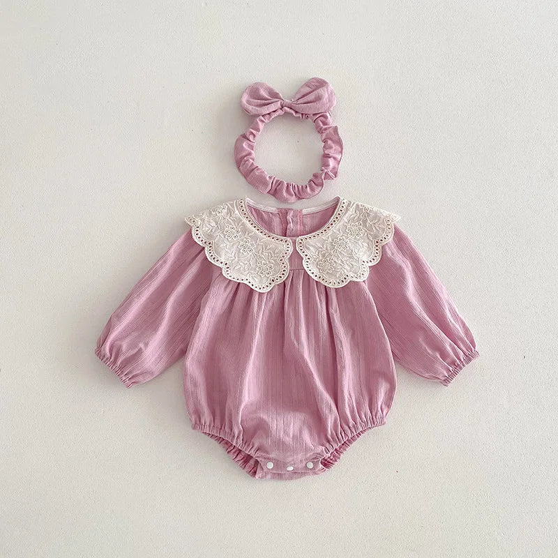 Spring Autumn Baby Romper Toddler Girl Princess Dress Lace Embroidery Cotton Long Sleeve Children Clothes Kids Dresses For Girls