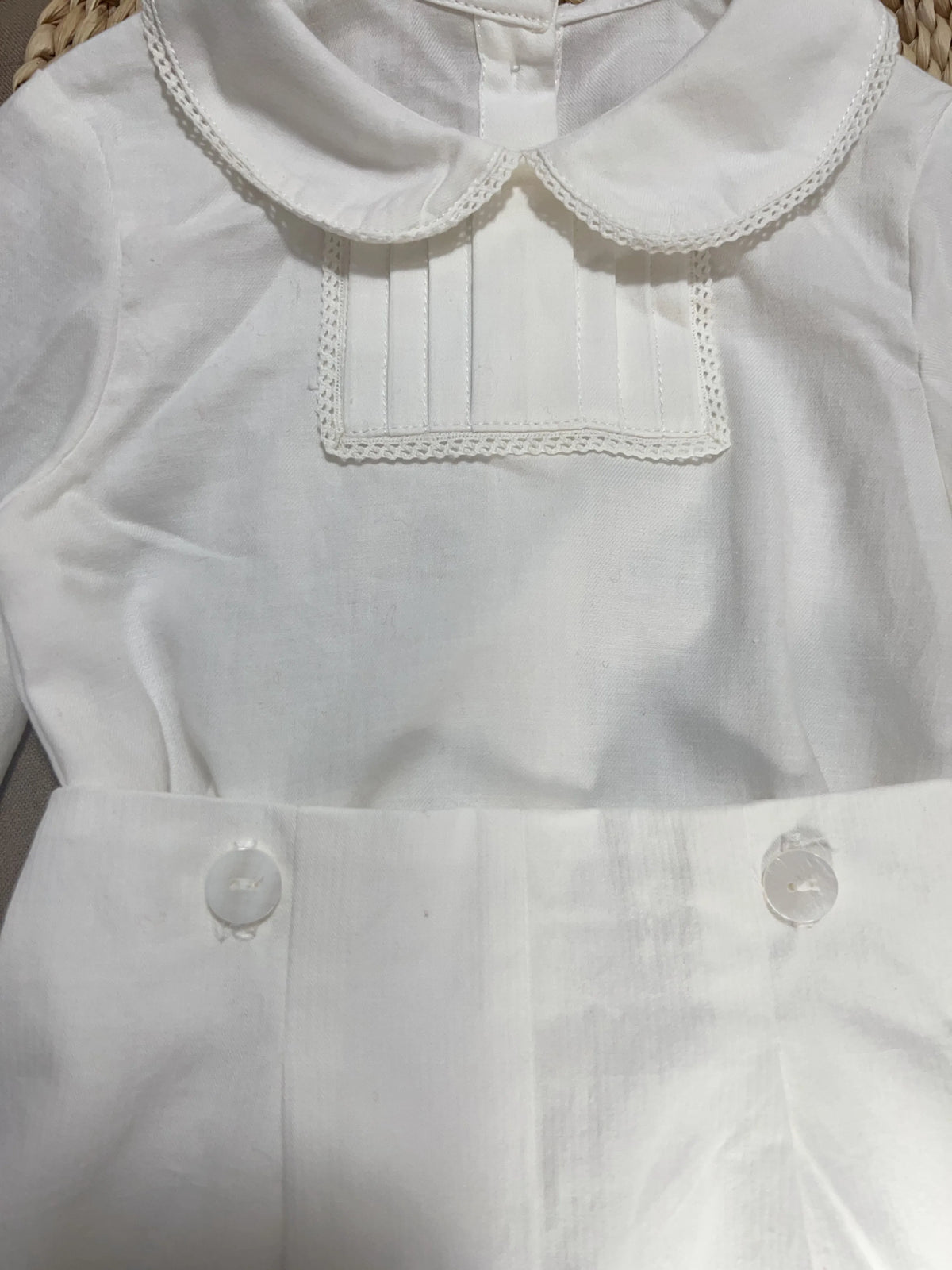 2pcs Toddler Boys Spanish Clothing Suit Baby Long Sleeve Ivory Cotton Shirts  Shorts Children Spain Birthday Outfit
