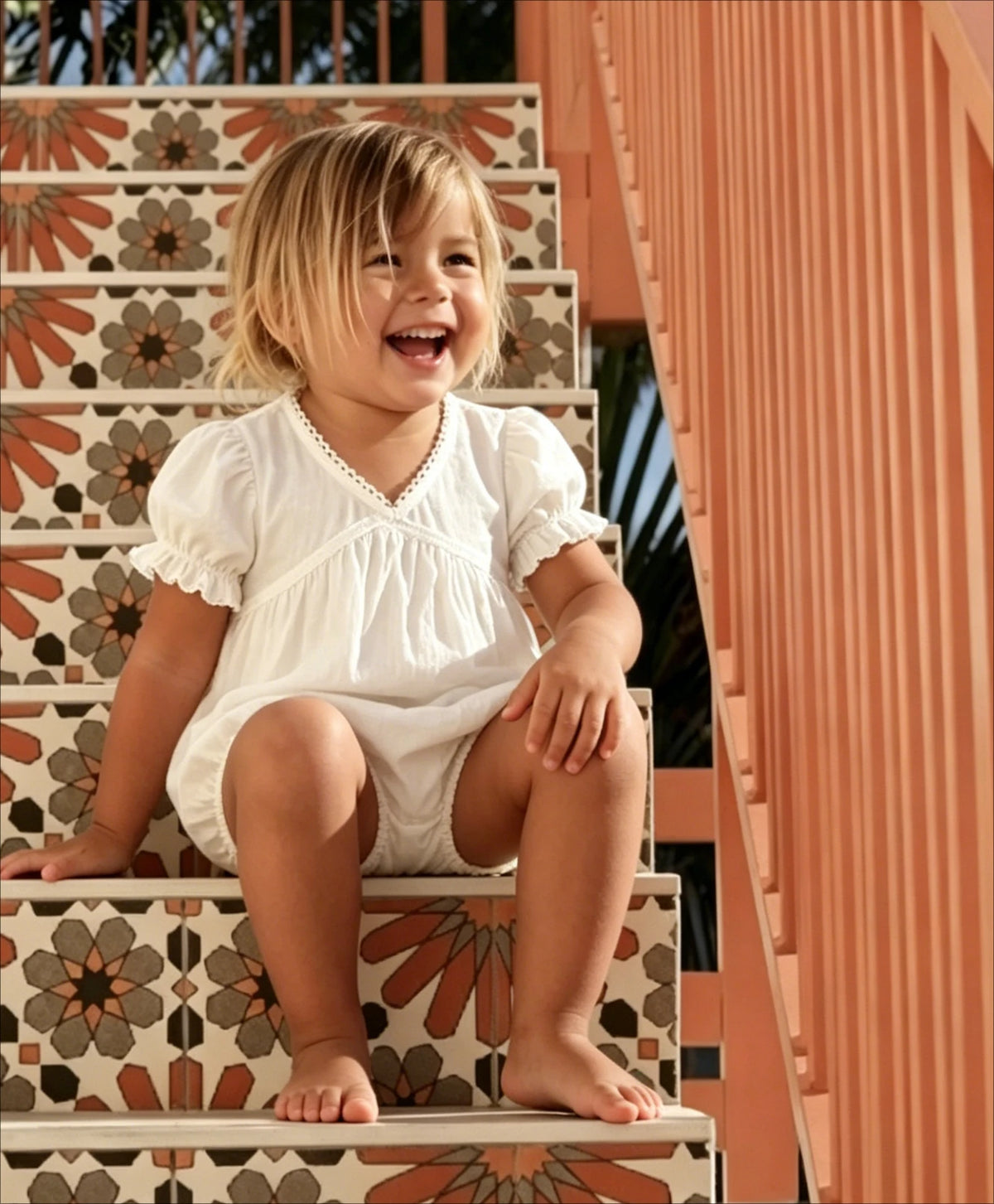 2026 Nordic Baby Short Sleeve Spring and Autumn Cotton and Linen Hollow Out Backless V-neck Lace Jumpsuit Baby Clothes
