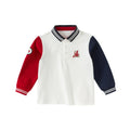 Dave Bella Boys' Spring Autumn Polo T-shirt Casual Long Sleeve Beige Cotton T-shirt Kids Boy Outdoor Polo Shirt Top DB3253497