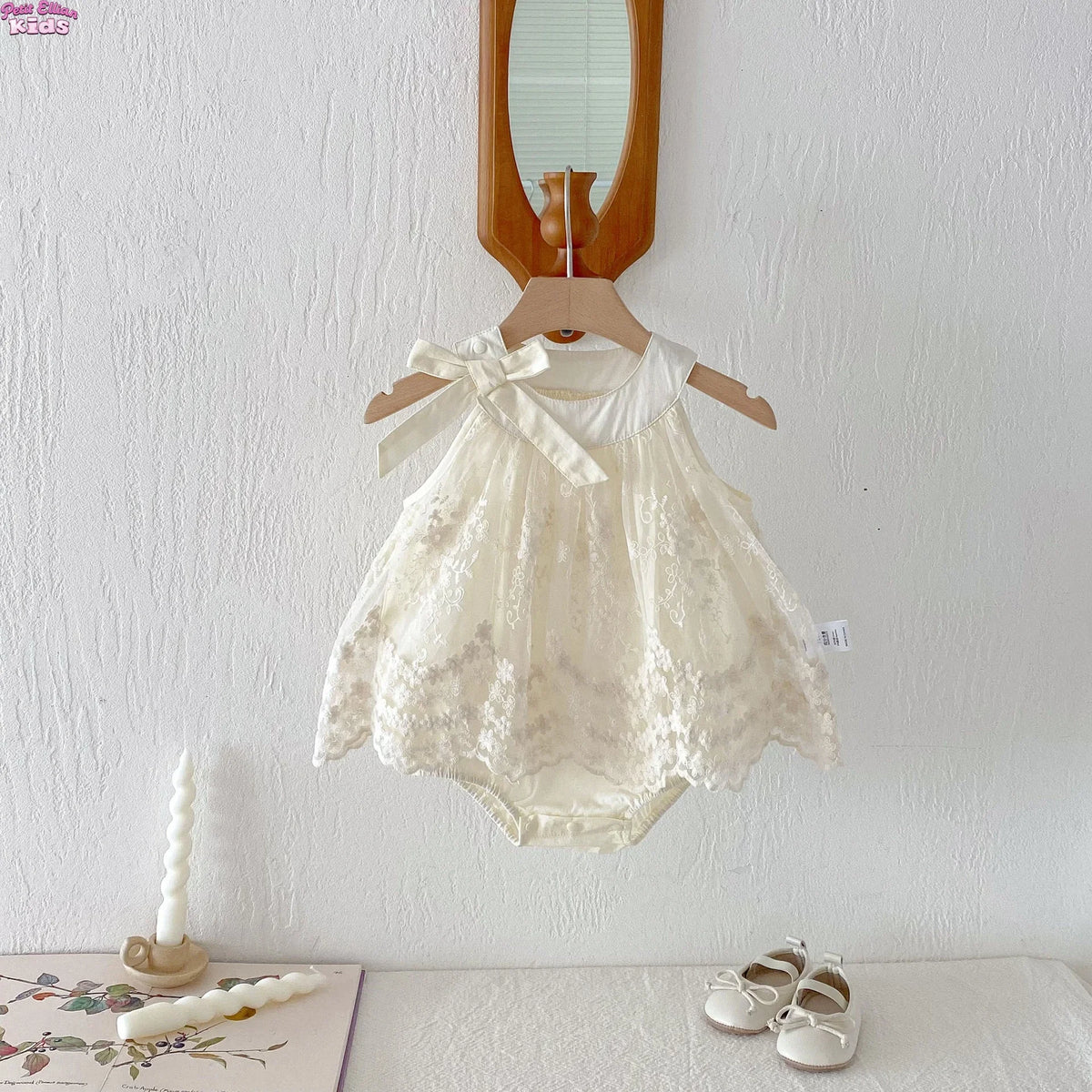 2026 Baby Girl Clothes Cotton Lace Embroidery Bow Romper Dress 0-2Y Baby Girl Birthday Photo Outfit Sleeveless Princess Bodysuit
