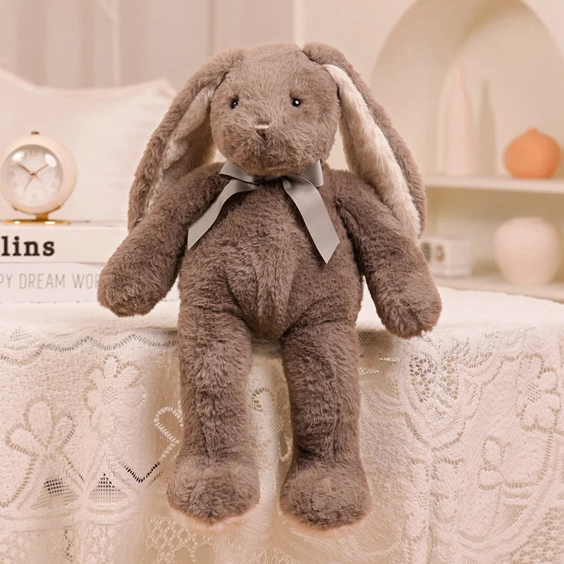 Bow Lop Ear Rabbit Plush Toys Soft Bunny Stuffed Animal Rabbit with Long Ear for Children Accompany Doll Birthday Gift