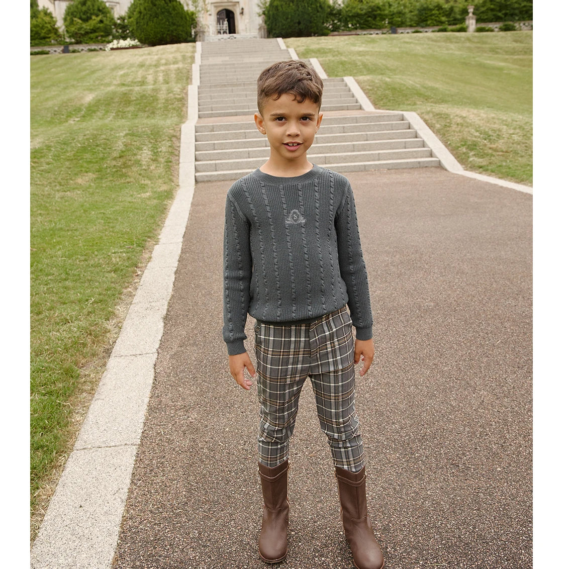 AS AW26 Forest Collection Cotton Corduroy Girls Print Smocking Dress Boys Sweater Embroidery Plaid Pants Familly Match Clothes