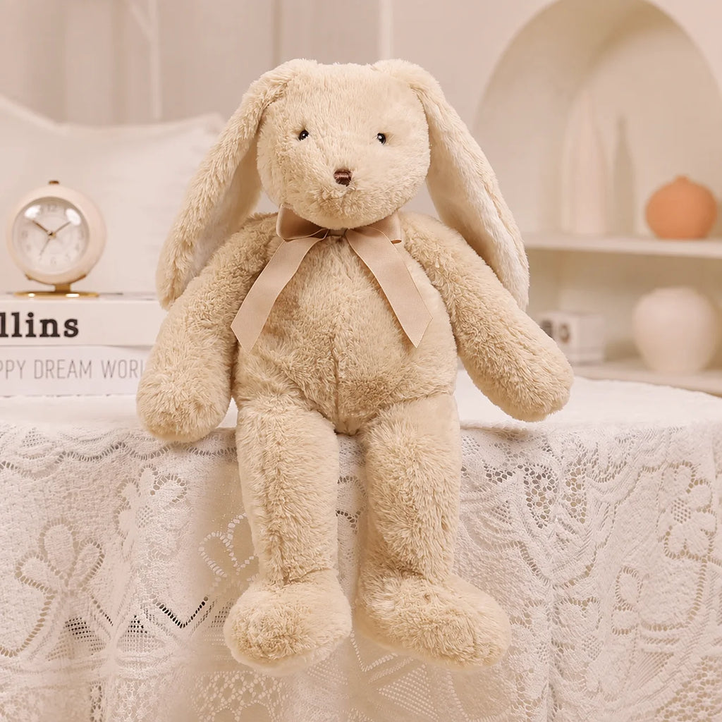 Bow Lop Ear Rabbit Plush Toys Soft Bunny Stuffed Animal Rabbit with Long Ear for Children Accompany Doll Birthday Gift