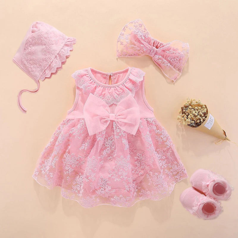 Newborn Baby Girl Dress&Clothes Baptism Dress White Christening Dress For Baby Girl Lace Vestido Bebe Robe Bapteme 3 6 9 Months